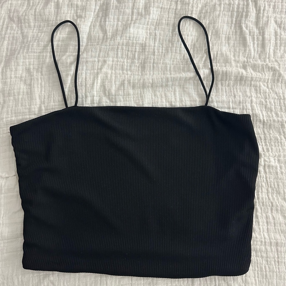 Black cropped cami